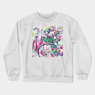 Bicycle with flowers Crewneck Sweatshirt